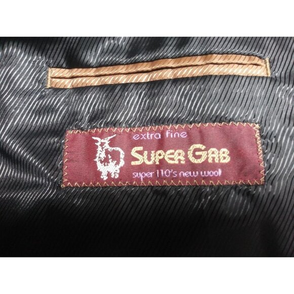 Cianni Cellini Mens 40R Blazer Sport Coat Jacket Super Gab 110's 100% Wool Black - Picture 7 of 15